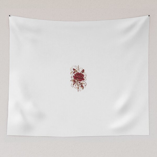 Item preview, Burgundy Rose Elegance – Golden Floral Ornament designed and sold by Origami-BA.