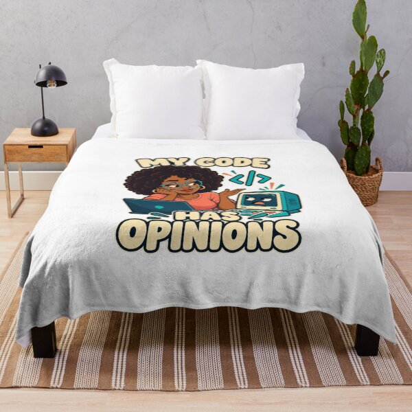 Item preview, My Code Has Opinions — Women in Tech Humor designed and sold by QOT Studios.