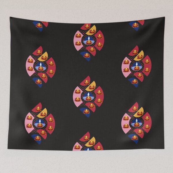 Item preview, Colorful Diya Rangoli Mandala – Traditional Indian Diwali Art designed and sold by Palette _Vibes.