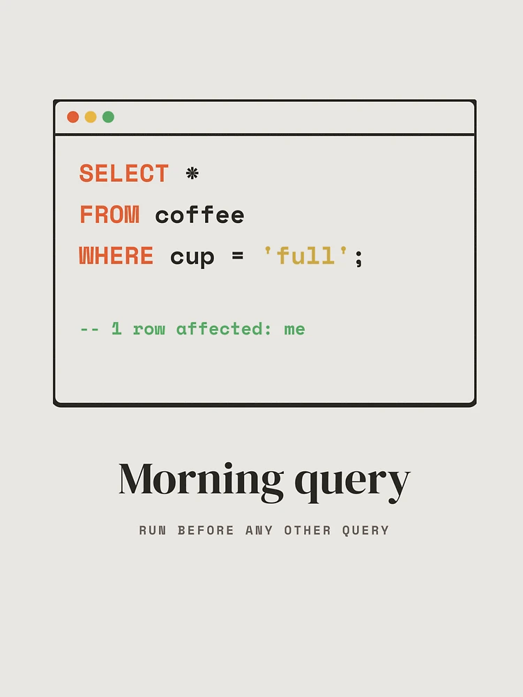 Thumbnail 6 of 6, Premium Oversized Hoodie, SQL Coffee Query - Select From Coffee Database Humor designed and sold by Rilindi.