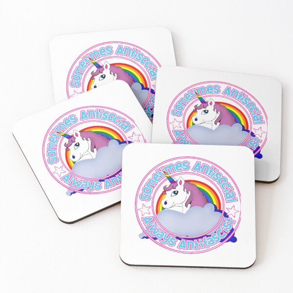 Item preview, Sometimes Antisocial Always Antifascist Unicorn designed and sold by collazoargentin.
