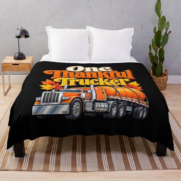 Item preview, One Thankful Trucker – Funny Truckers Thanksgiving, Pumpkin Hauler and Grateful Truck Driver Design designed and sold by Trendably.