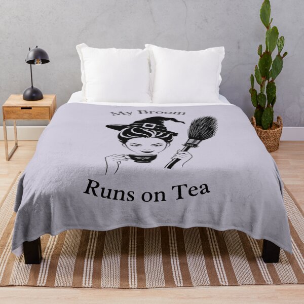 Item preview, Funny Tea Loving Witch Halloween, Foggy gray-lilac designed and sold by kkargakou.