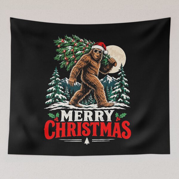 Item preview, Merry Christmas Bigfoot Santa Tree Snow Xmas designed and sold by HayleePacoch.