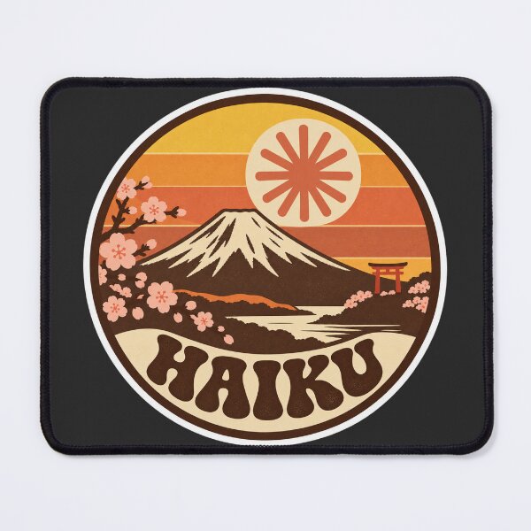 Item preview, Claude Haiku Retro 70s Sunset Badge - Mount Fuji Anthropic AI Model Sticker designed and sold by Stick Erify.