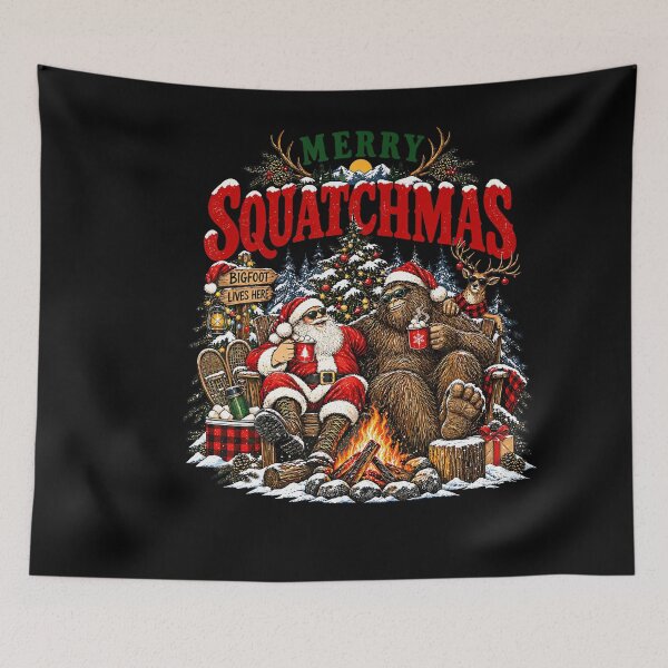 Item preview, Merry Squatchmas Bigfoot Santa Christmas Camping designed and sold by stershopepie.