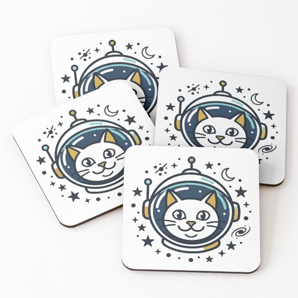 Item preview, Astronaut Cat - Cute Space Kitty & Cosmic Stars Art designed and sold by The Red Lime.