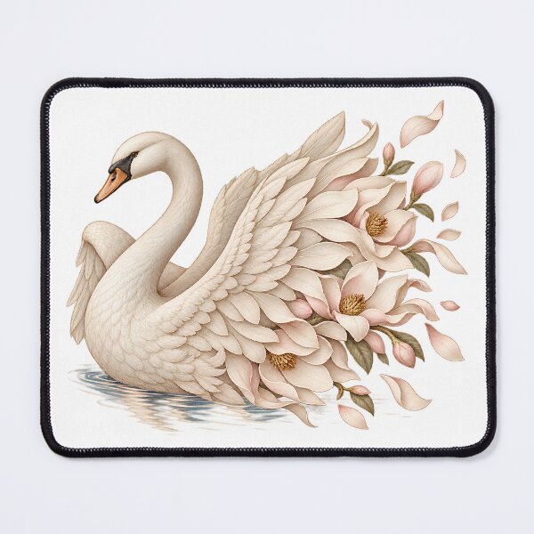 Item preview, Floral Swan and Magnolias, Vintage Botanical Illustration designed and sold by JohnMK369.