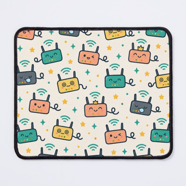 Item preview, Modem Funny Internet Pattern | Cute Modems Dizzy, Sleeping and Wearing Crowns with Wobbly Wifi designed and sold by DebugLab.