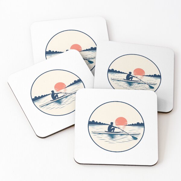Item preview, Single Sculler at the Catch Dawn Rowing Badge designed and sold by Taylor Brew Studio.