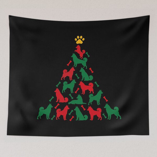 Item preview, Funny Alaskan Klee Kai Dog Christmas Tree Paw Xmas Mom Dad designed and sold by FurryHavenPH.