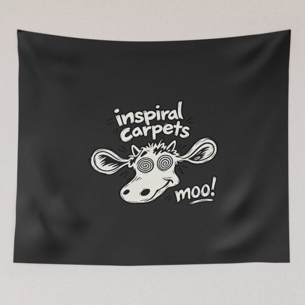 Item preview, Inspiral Carpets Moo Spiral Eyes Cow Black White designed and sold by dianadouri.