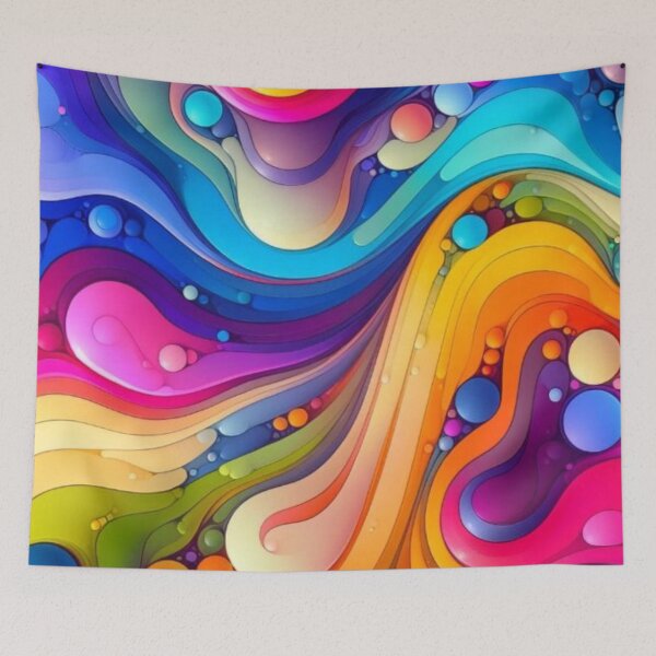Item preview, Vibrant Rainbow Liquid Waves — Modern Colorful Abstract Fluid Spheres Art designed and sold by LYAN-STORE.