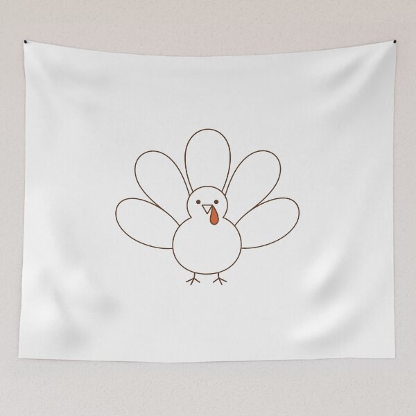 Item preview, Minimal Turkey Line Drawing One Line Feathers designed and sold by Inkworksbyshery.