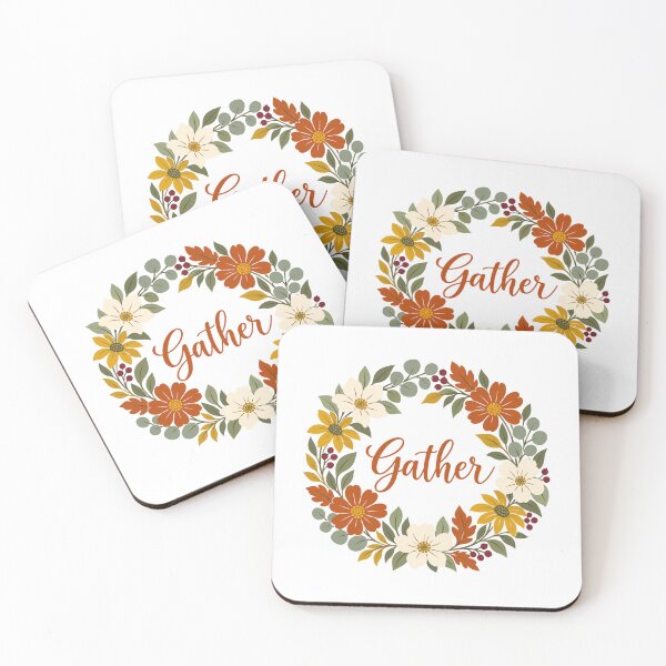 Item preview, Gather Autumn Wildflower Wreath Rust Mustard Sage designed and sold by Inkworksbyshery.