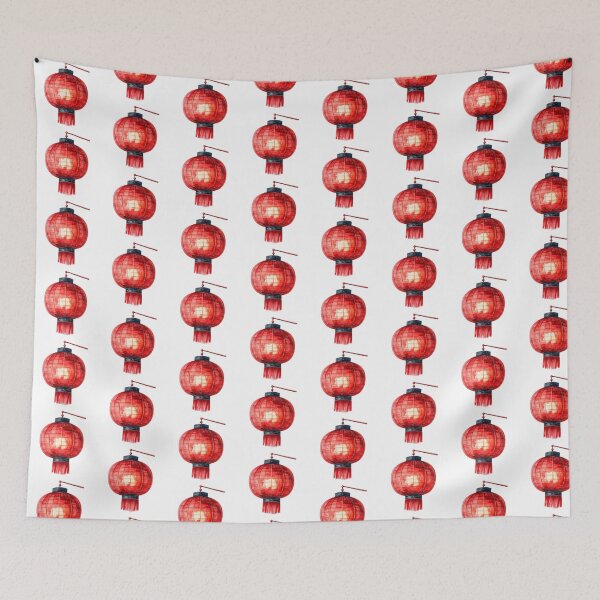 Item preview, Red Chinese Lantern Watercolor  designed and sold by BetweenForms.
