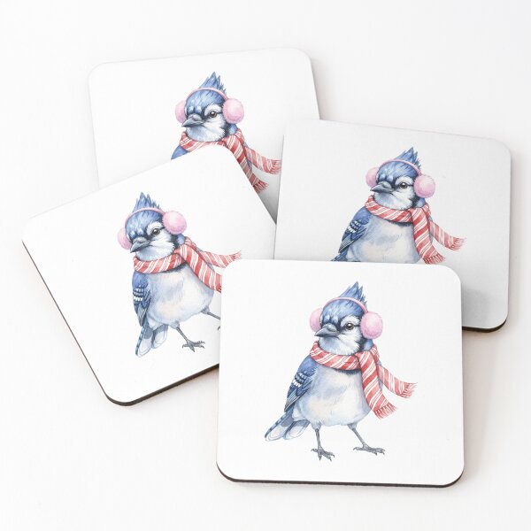 Item preview, Pink Earmuffs Blue Jay designed and sold by Tiffany Roy.