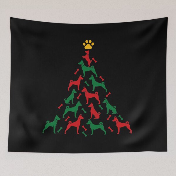 Item preview, Funny Basenji Dog Christmas Tree Paw Xmas Mom Dad designed and sold by FurryHavenPH.