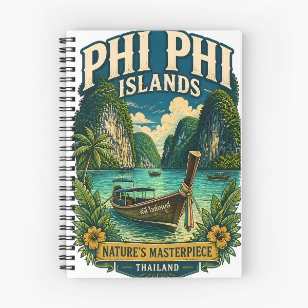 Item preview, Phi Phi Islands Thailand Vintage Travel Graphic designed and sold by Spirit of Siam.