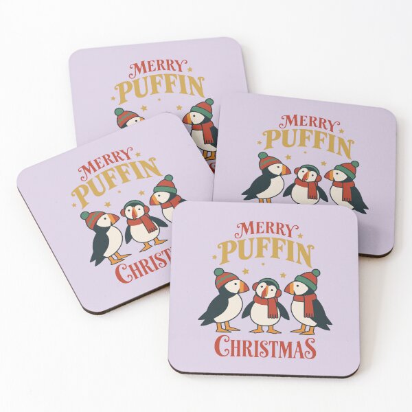 Item preview, Merry Puffin Christmas Cute Festive Bird Trio designed and sold by MavtM.