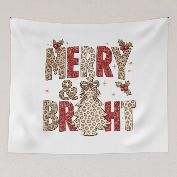 Item preview, Merry & Bright Leopard Christmas designed and sold by LandFinStudio.