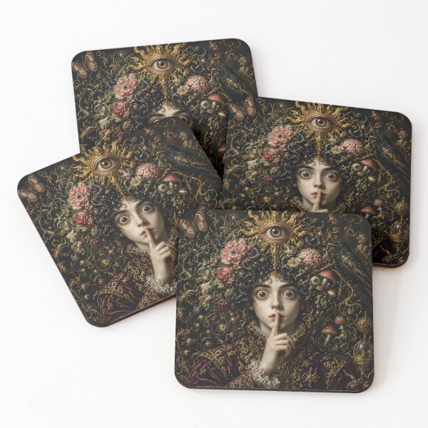Item preview, Gothic Whisper of Secrets Surreal Portrait Sticker designed and sold by Frenky Stickers.