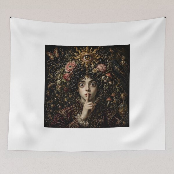 Item preview, Gothic Whisper of Secrets Surreal Portrait Sticker designed and sold by Frenky Stickers.