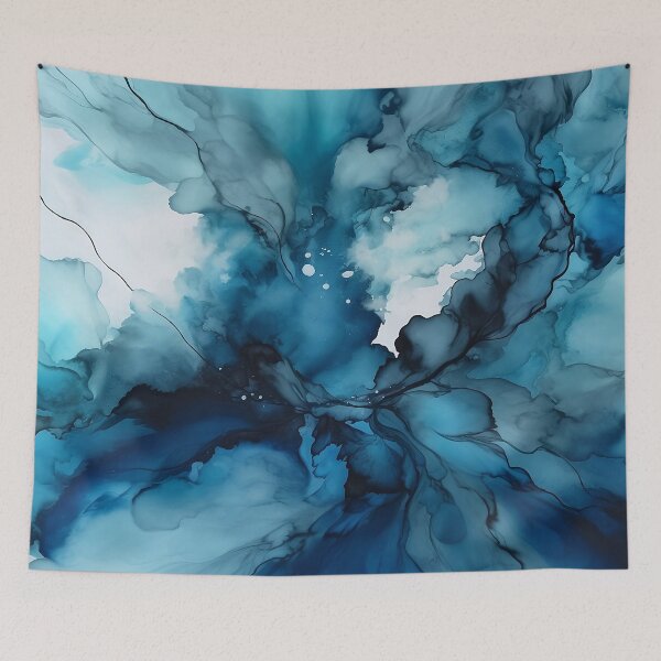 Item preview, Marine Marvel – Ocean Blue Abstract Alcohol Ink Art designed and sold by inkvestor.