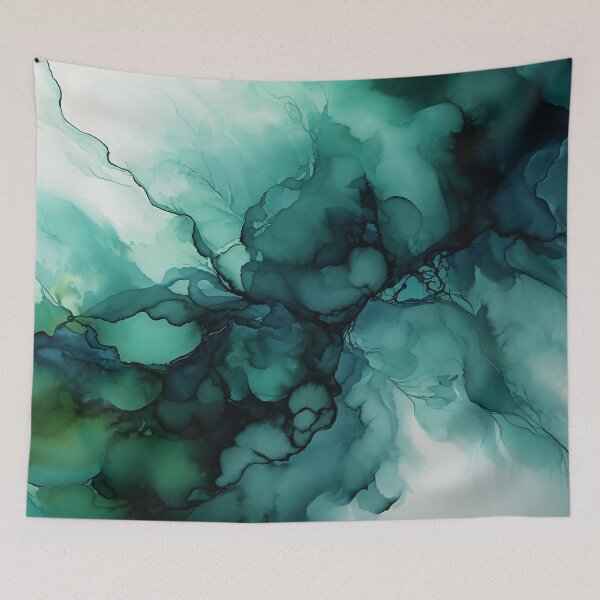 Item preview, Forest Fantasy – Emerald Green Abstract Alcohol Ink Art designed and sold by inkvestor.