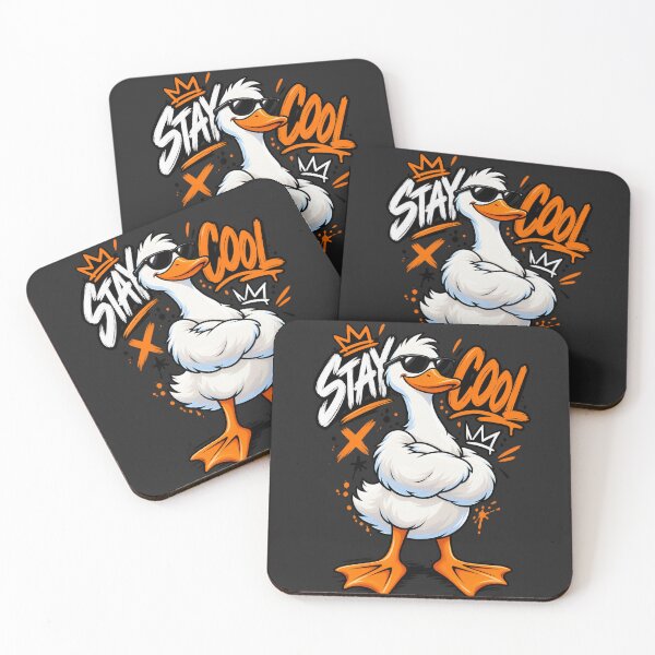 Item preview, Stay Cool Duck Sunglasses Arms Crossed Orange Crown designed and sold by salmaousiri.