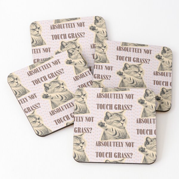 Item preview, "Touch Grass? Absolutely Not" Sarcastic Cat designed and sold by Artemis & Woven Collective.
