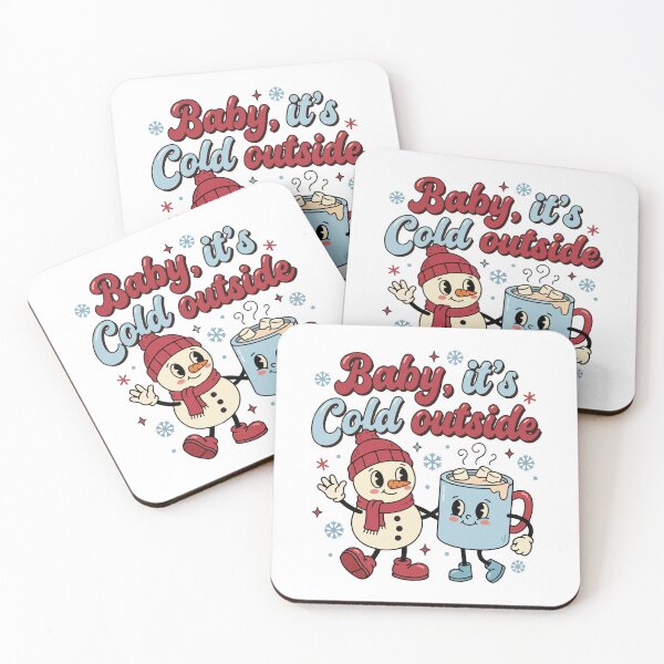 Item preview, Cute Snowman and Hot Cocoa Christmas Winter Cartoon - Baby, It's Cold Outside designed and sold by stylishdzign.