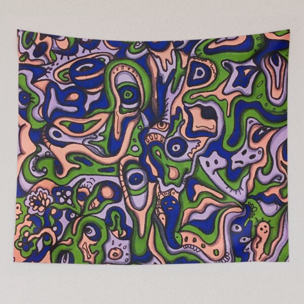 Item preview, Psychedelic Abstract World – Colourful Surreal Doodle Art & Trippy Organic Shapes designed and sold by wiktor-siejda.