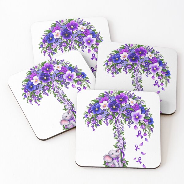 Item preview, Purple Floral Elephant Alzheimer's Awareness Tribute designed and sold by teesvira.