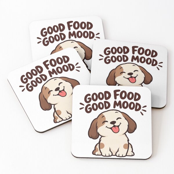 Item preview, Good Food Good Mood Cute Puppy Cartoon Design designed and sold by Vayro cartoons.