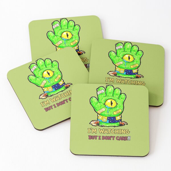 Item preview, Funny Burnout Monster Hand - I'm Watching But I Don't Care Eyeball designed and sold by AstronautMerch.