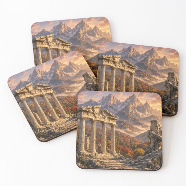 Item preview, Golden Hour Greek Ruins in Autumn Mountains designed and sold by SublimeMusings.