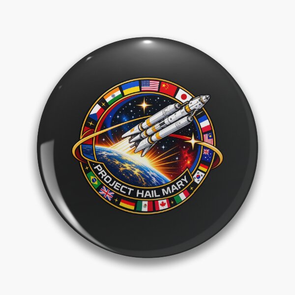 Item preview, Project Hail Mary Mission Patch Rocket Earth Flags Circle designed and sold by salmaousiri.