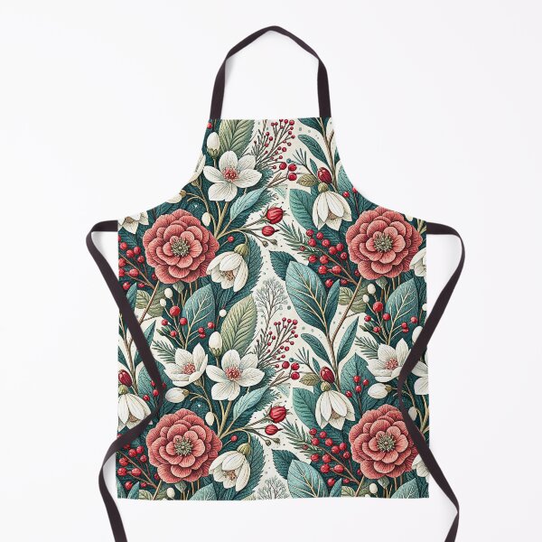 Item preview, Winter Camellia Berries Botanical Floral Pattern designed and sold by Storybook Botanica.