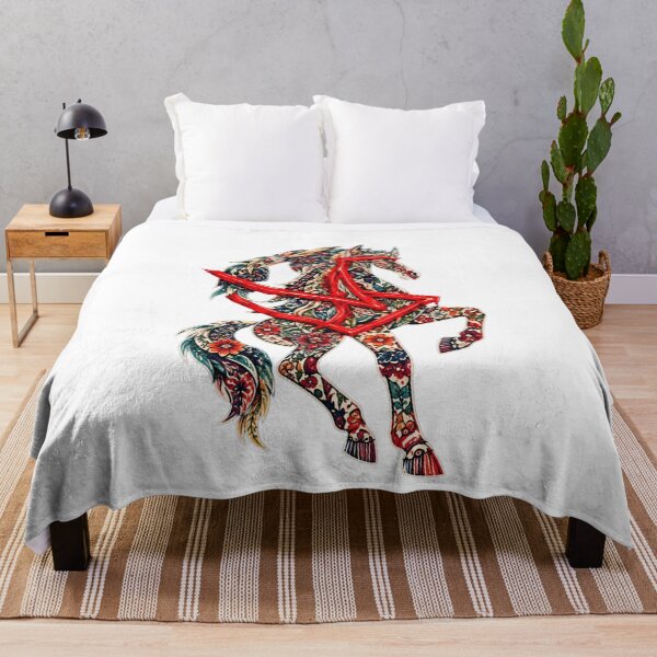 Item preview, Abstract Floral Horse with Red Linear Accent designed and sold by NeonSketch Lab.