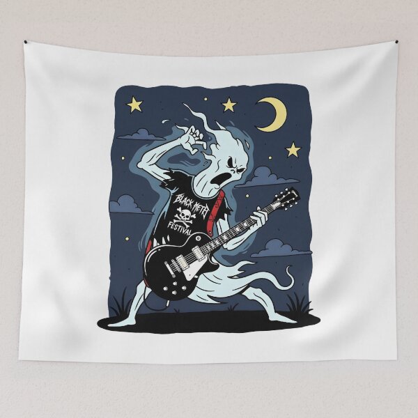 Item preview, Phantom Riffs – Ghost Guitarist Heavy Metal Art designed and sold by Fadi Alyaldani.
