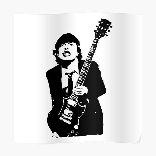 GIFTS AND PORTRAIT of Angus Australian Rock Star GIFTS FOR YOU IN 2021 FROM MONOFACES Poster