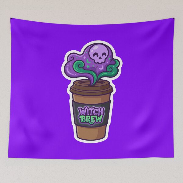 Item preview, Spooky Coffee Witchcraft Magic Art designed and sold by RobinaWorks.