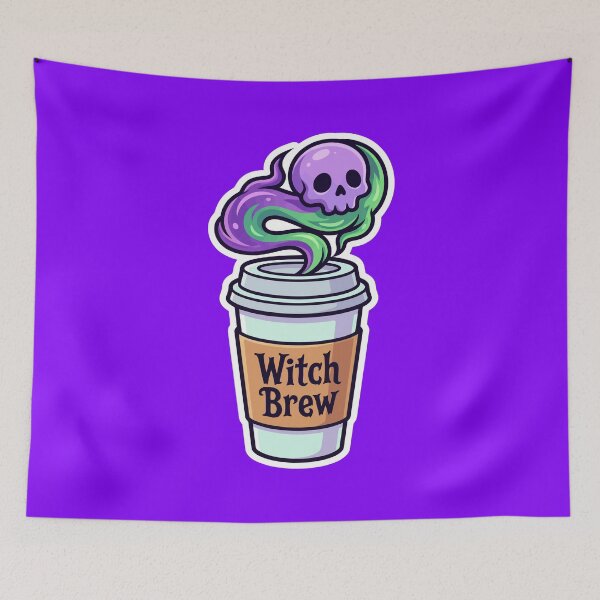 Item preview, Cute Witch Brew Coffee Cup Sticker designed and sold by RobinaWorks.