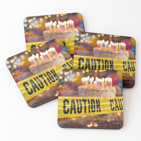 Item preview, Yellow Caution Tape with Birthday Cake designed and sold by Maria Dryfhout.