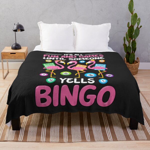Item preview, Fun And Games Until Someone Yells Bingo Pink Flamingos Game Night designed and sold by BUNNIES-EL.