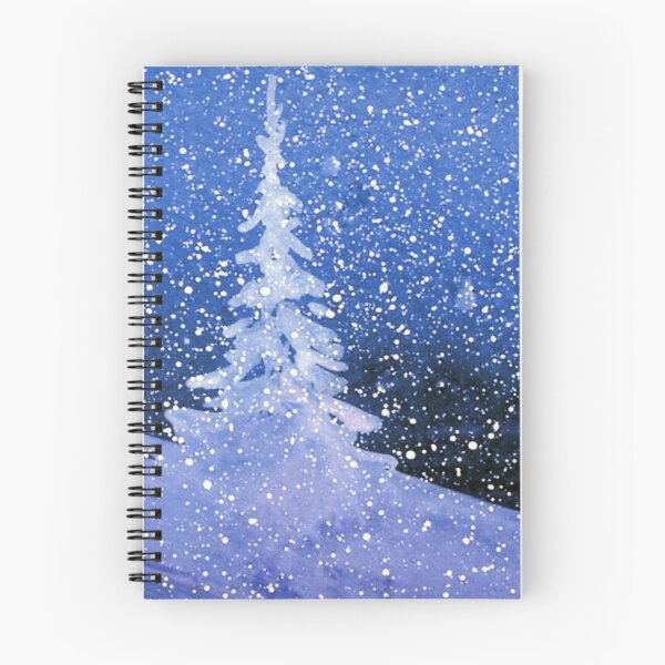 Item preview, White tree in snow on dark snowy background. designed and sold by aswoa.