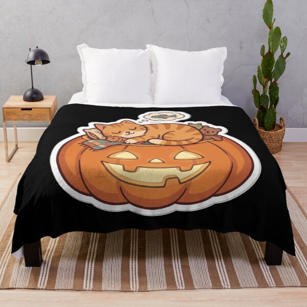 Item preview, Cute Sleeping Cat in Pumpkin Halloween Sticker designed and sold by RobinaWorks.
