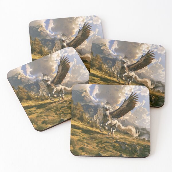 Item preview, A Hippogriff with outstretched wings in a mountain scene, Fantasy & Mythological Creatures designed and sold by CDC40.