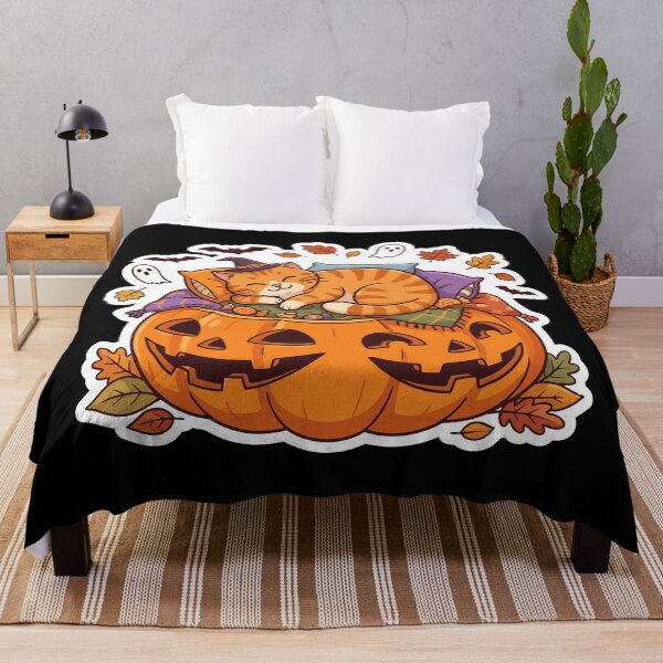 Item preview, Cute Sleeping Cat in Pumpkin Halloween Sticker designed and sold by RobinaWorks.